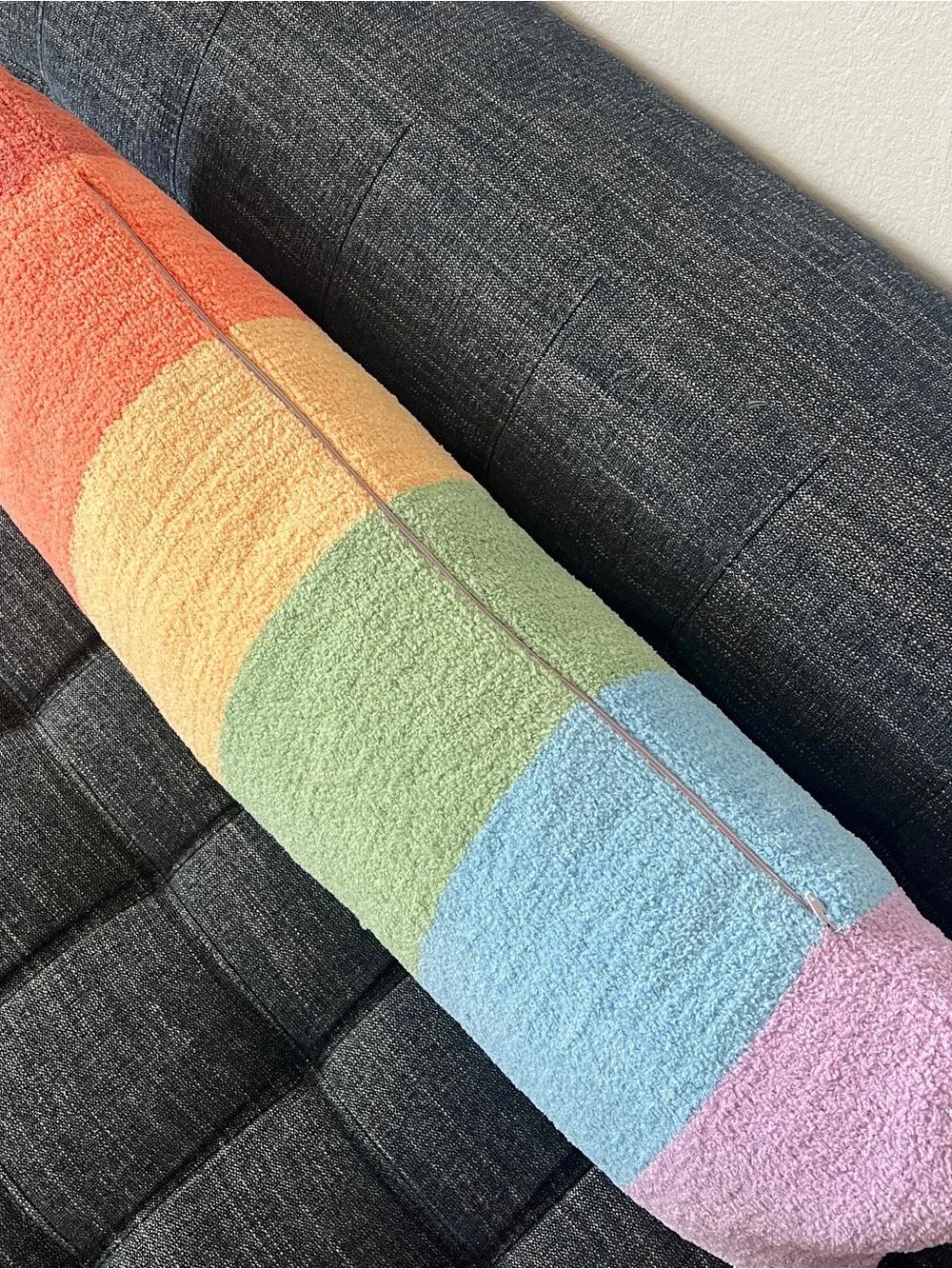 Sunday Citizen Rainbow Lumbar Pillow Memory Foam Cozy Pride 36” x 14”